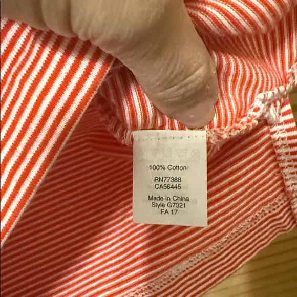 J. Crew Red and White Striped Bell Sleeve Top Size XS - Picture 5 of 5